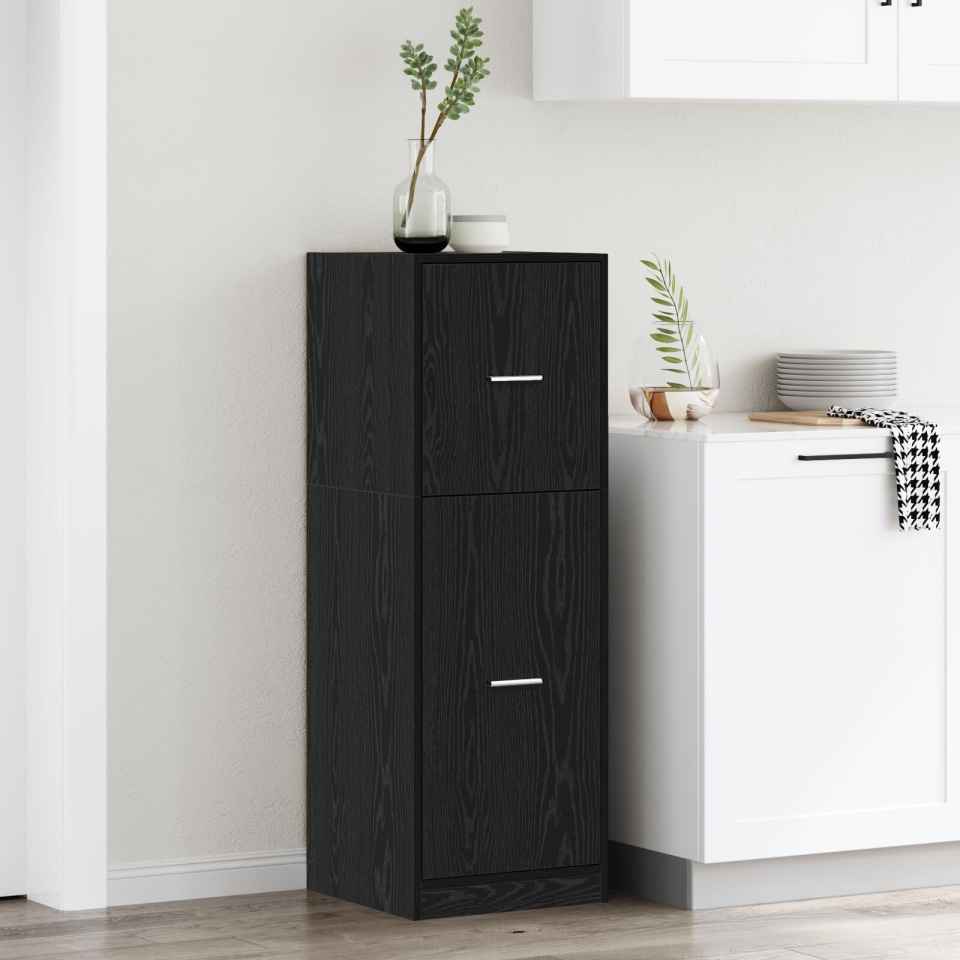 Cabinet de farmacist Negru Stejar 40x41x118 cm Lemn îmbinat