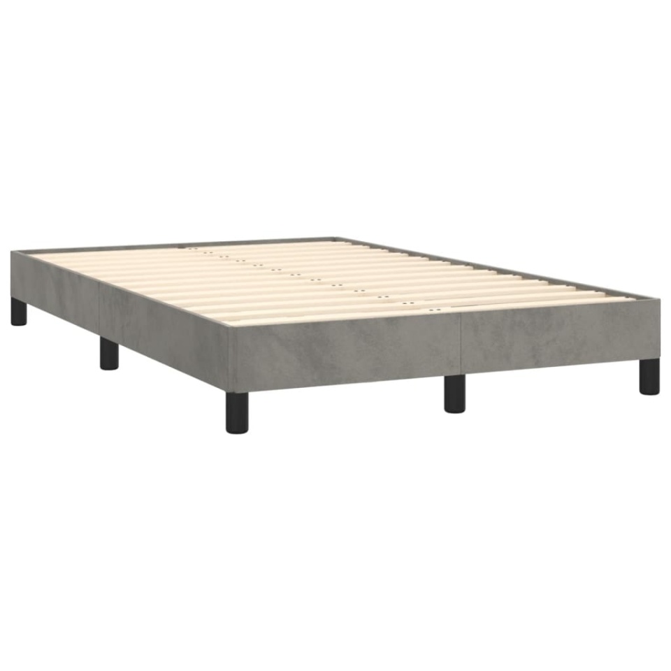 Cadru de de pat fără saltea Gri deschis 120x190 cm catifea - 2 | YEO