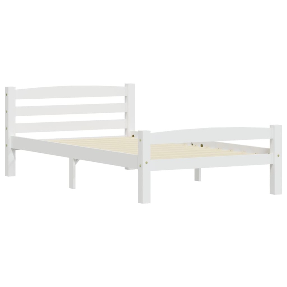 Cadru de pat, alb, 100x200 cm, lemn masiv de pin - 2 | YEO