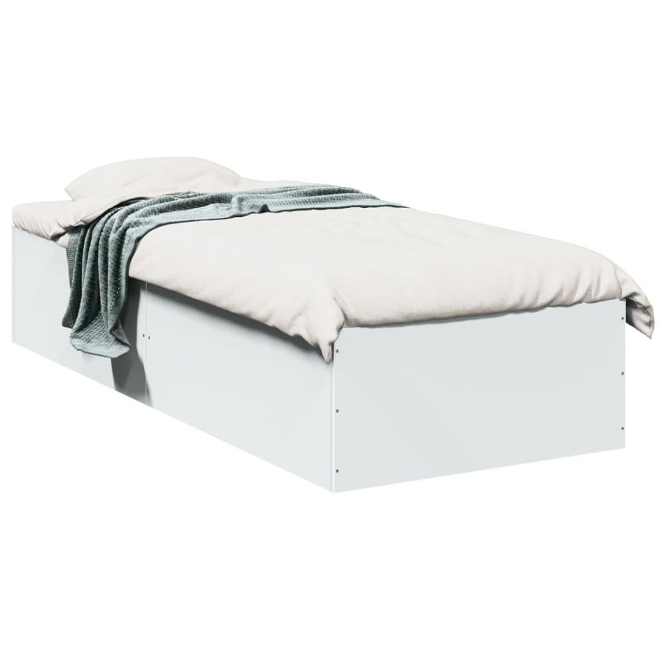 Cadru de pat, alb, 100x200 cm, lemn prelucrat - 1 | YEO
