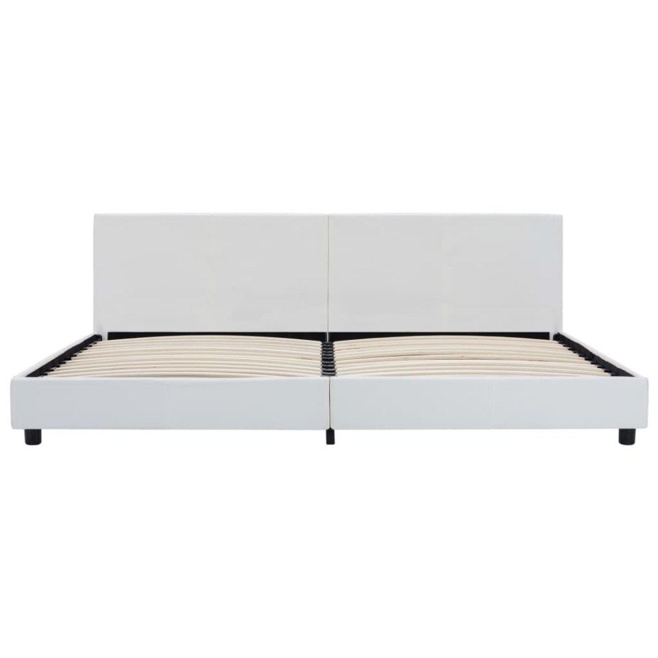 Cadru de pat, alb, 180x200 cm, piele ecologică - 2 | YEO