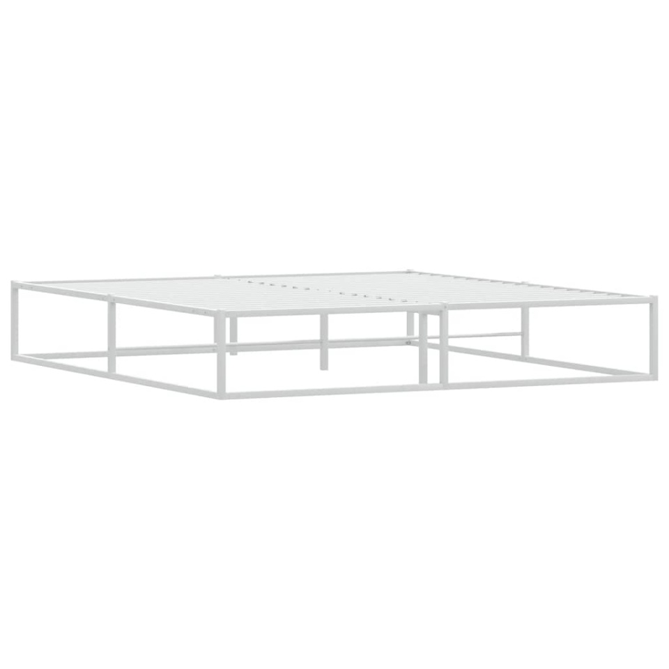 Cadru de pat fără saltea alb 180x200 cm metal - 3 | YEO