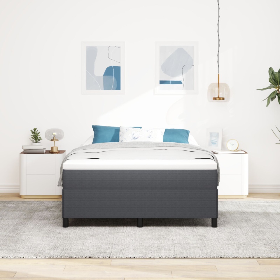 Cadru de pat Gri închis 140x200 cm din material corduroy - 3 | YEO