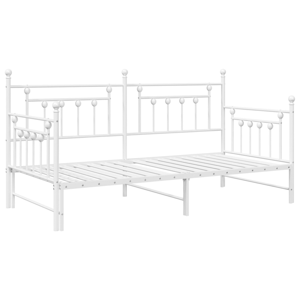 Cadru de pat zi cu somier alb 90x190 cm din oțel - 2 | YEO