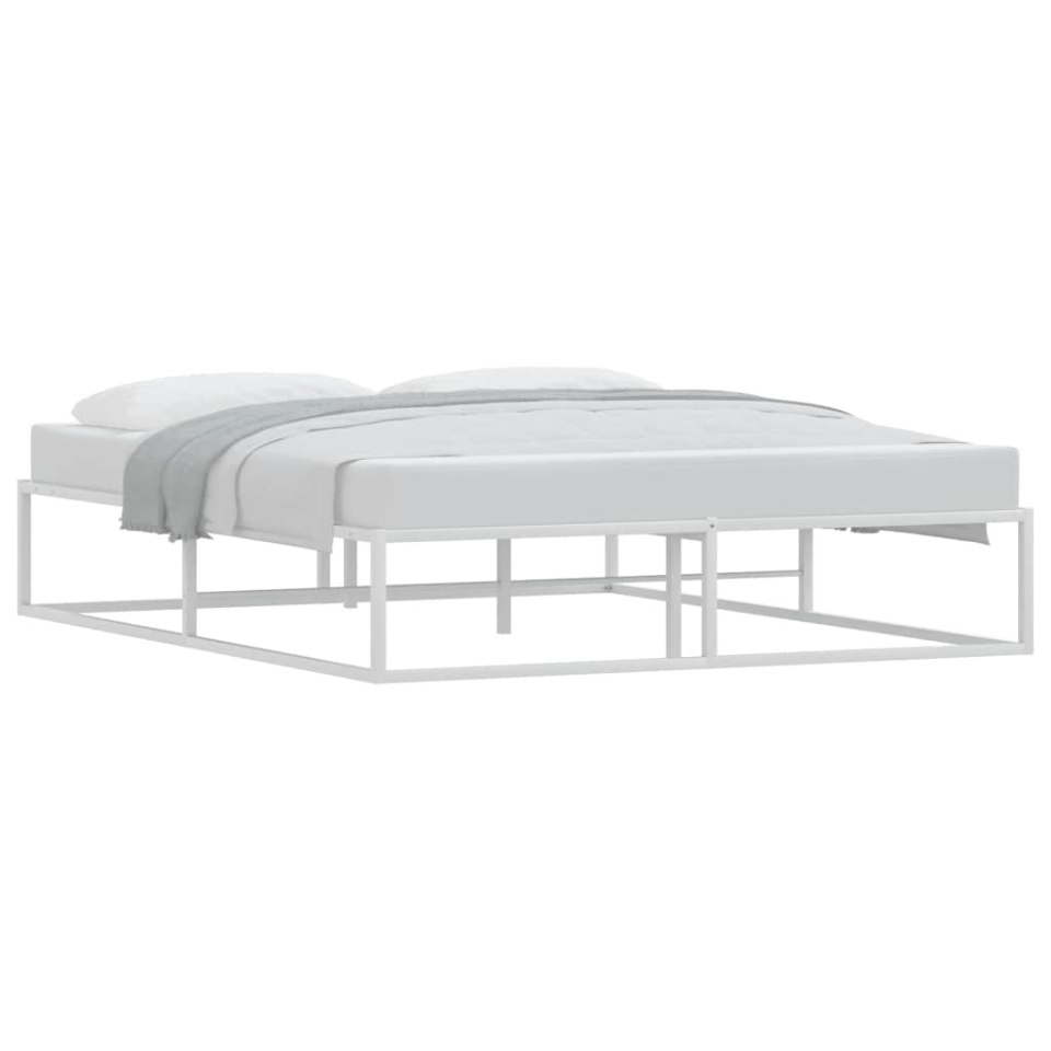Cadru pat fără saltea alb 160x200 cm metal - 2 | YEO