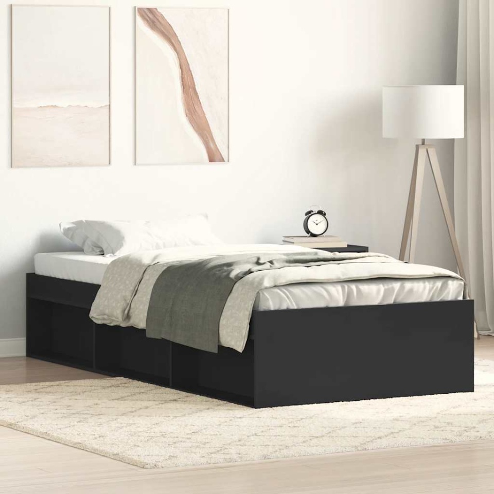 Cadru pat, negru, 100x200 cm