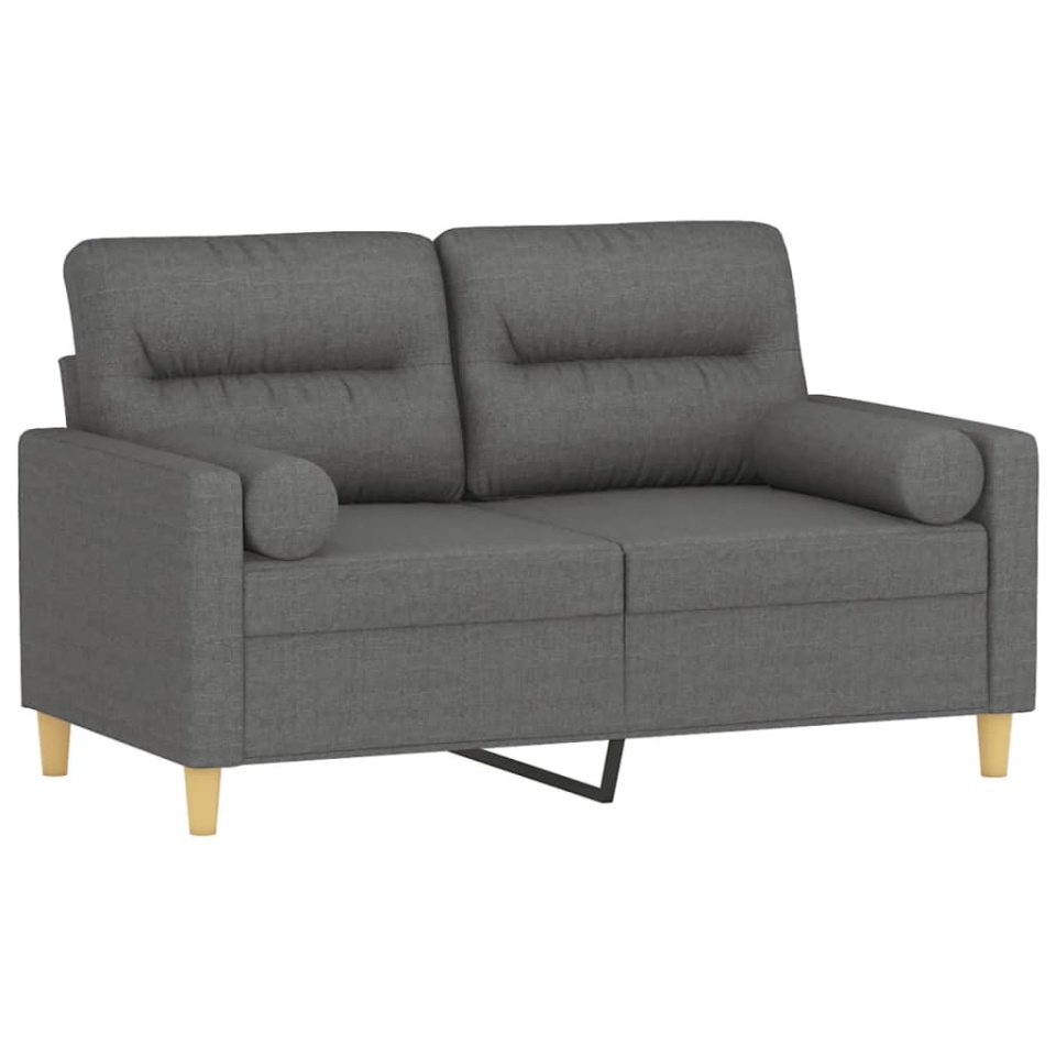 Canapea cu 2 locuri cu pernuțe, gri închis, 120 cm, textil - 2 | YEO