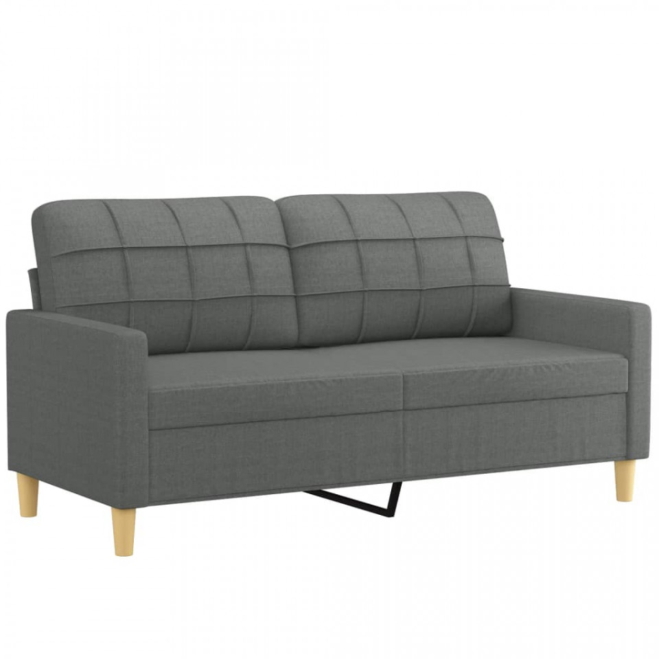 Canapea cu 2 locuri, gri închis, 140 cm, material textil - 1 | YEO