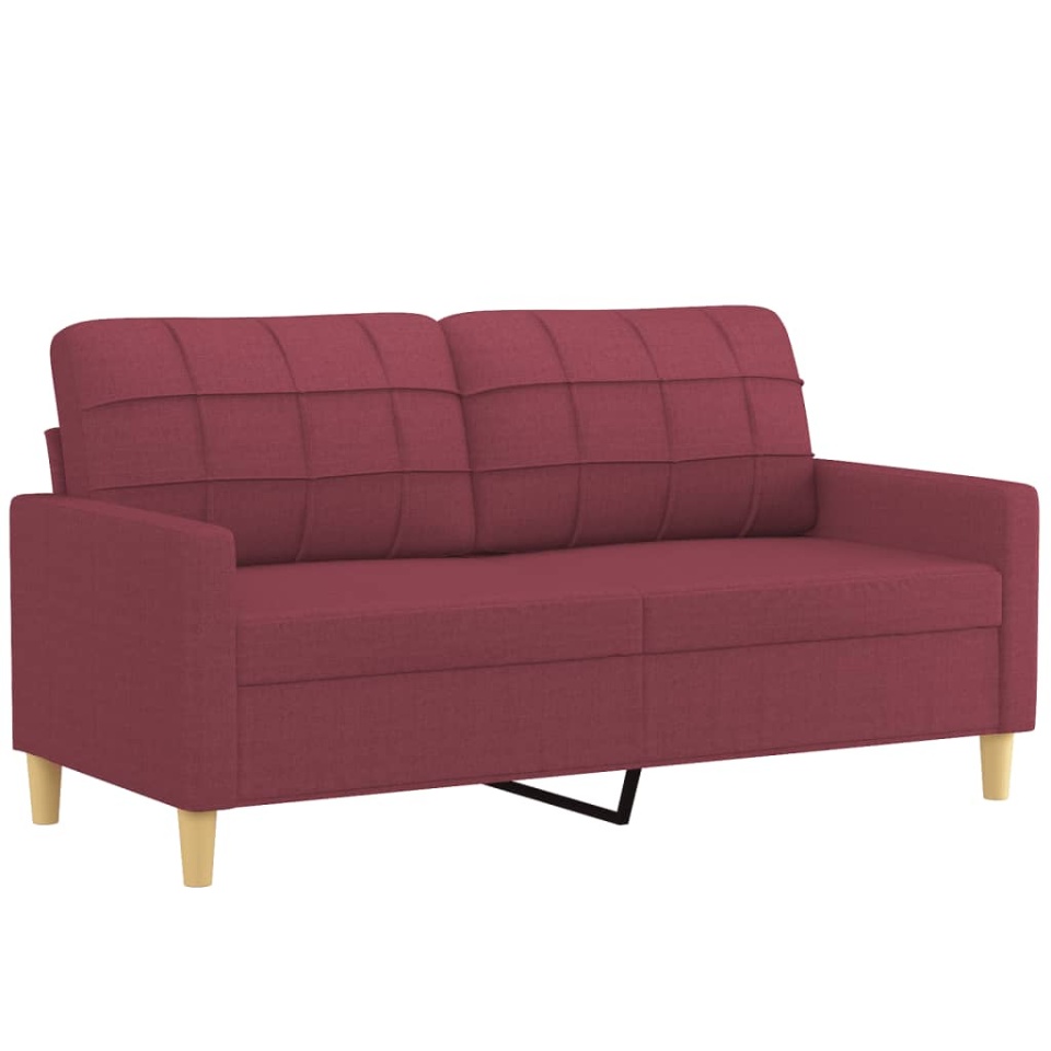 Canapea cu 2 locuri, roșu vin, 140 cm, material textil - 1 | YEO