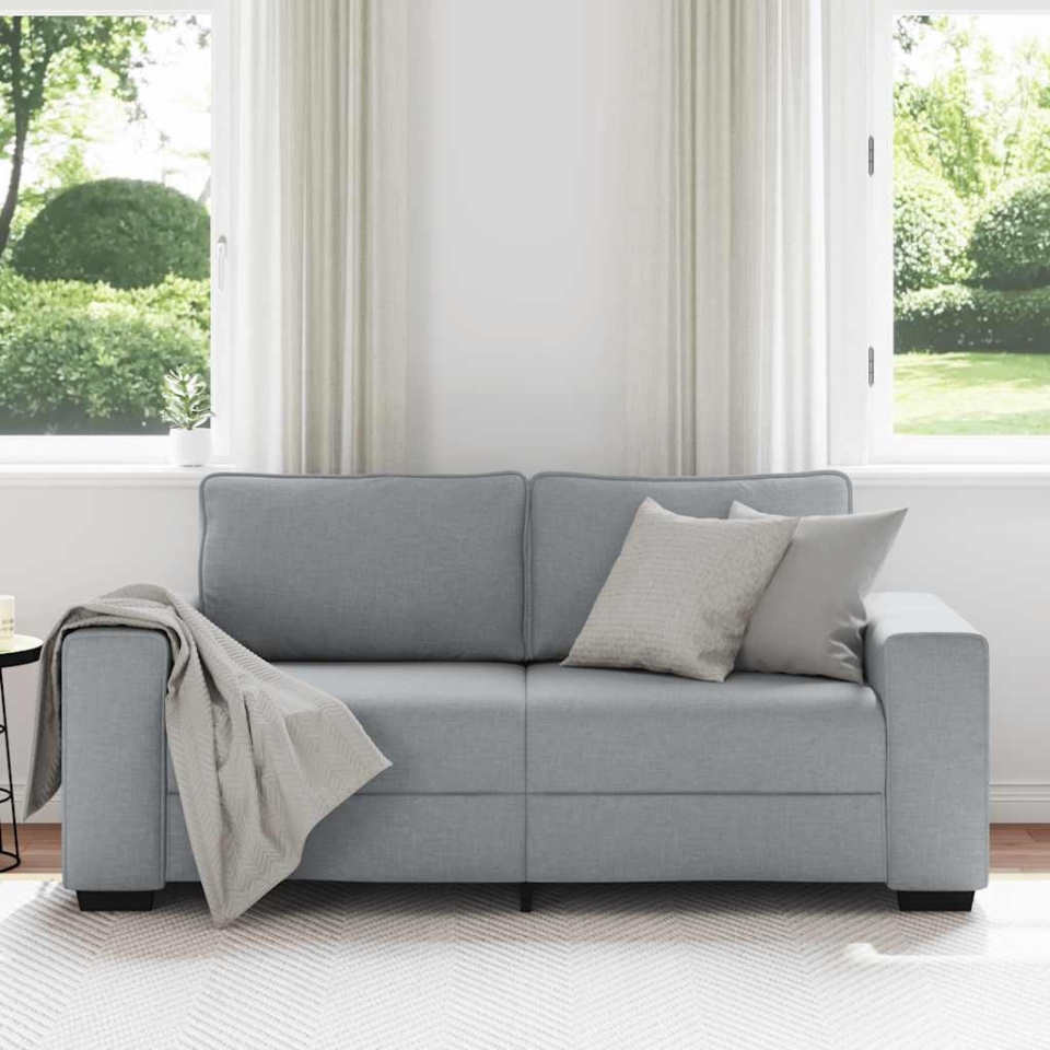 Canapea cu 2 locuri, țesătură gri deschis, 140 cm - 2 | YEO