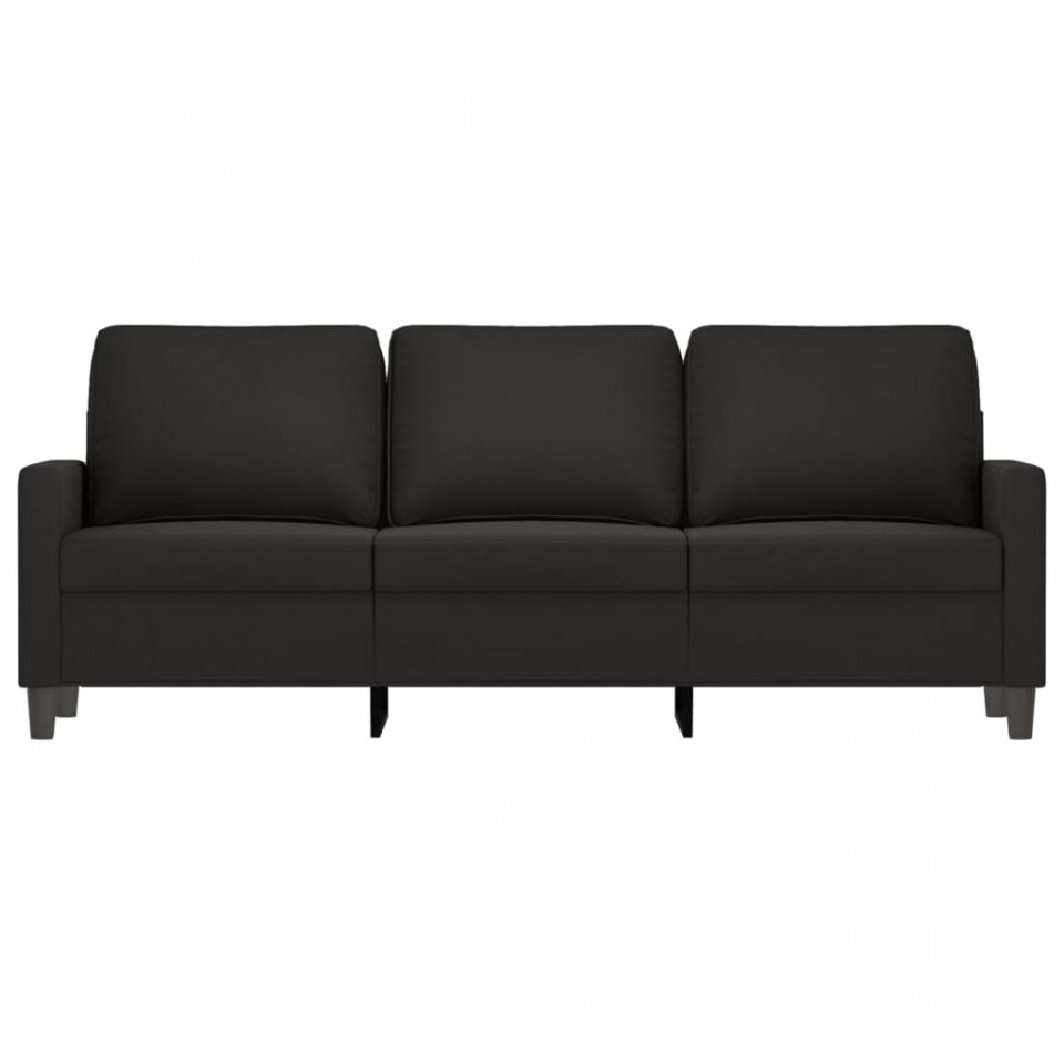 Canapea cu 3 locuri, Negru, 180 cm, catifea - 2 | YEO