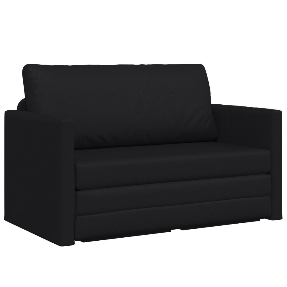 Canapea de Podea Pat 2 în 1 Neagră 124x71x78 cm Piele Sintetică - 1 | YEO