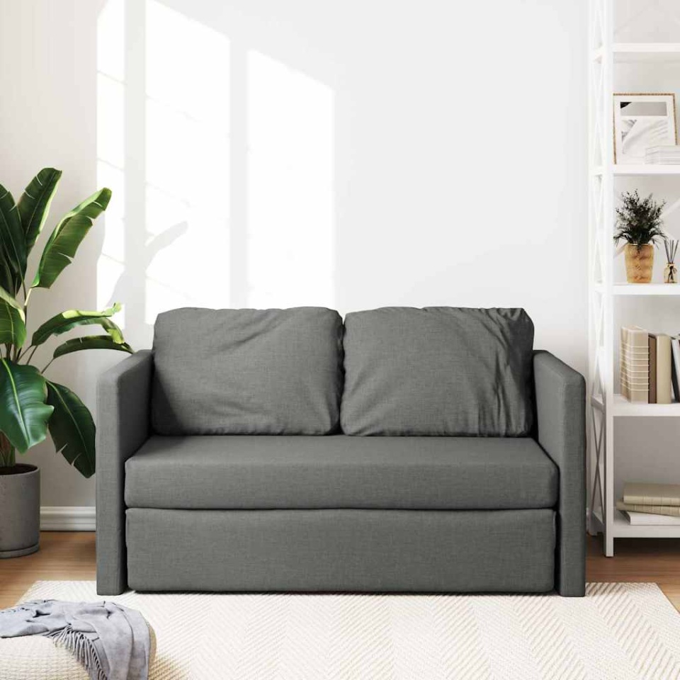 Canapea extensibilă 2 în 1, gri închis, 112x174x55 cm, textil - 2 | YEO