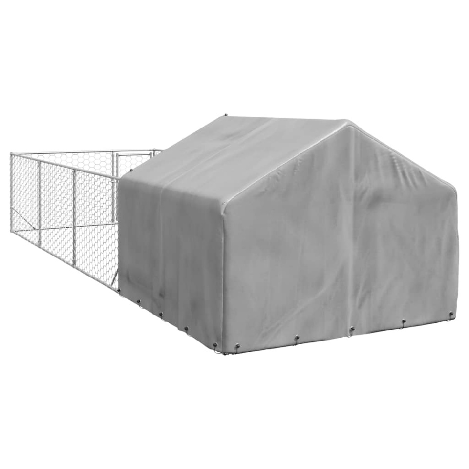 Canisa de exterior cu alergare 7x2x1,5 m otel galvanizat