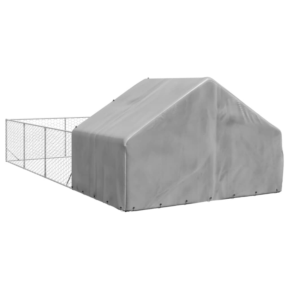 Canisa de exterior cu alergare 7x3x1,9 m otel galvanizat