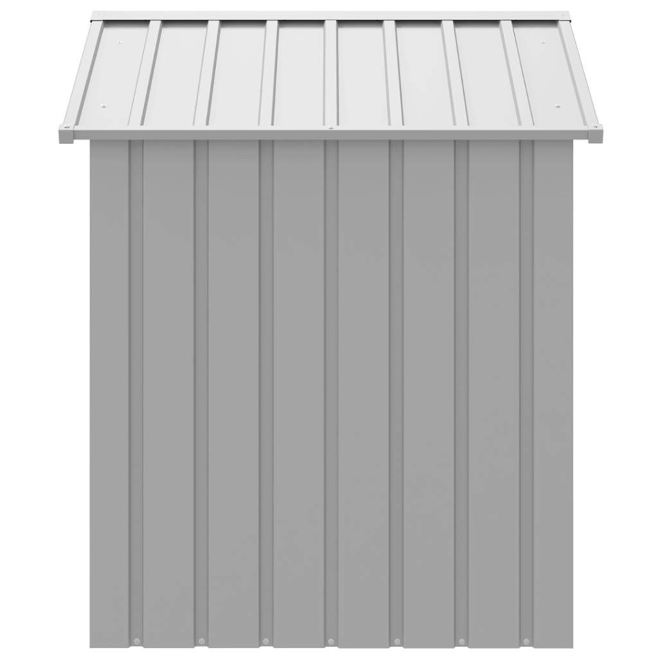 Casă câine & acoperiș gri deschis 117x103x123cm oțel galvanizat - 3 | YEO