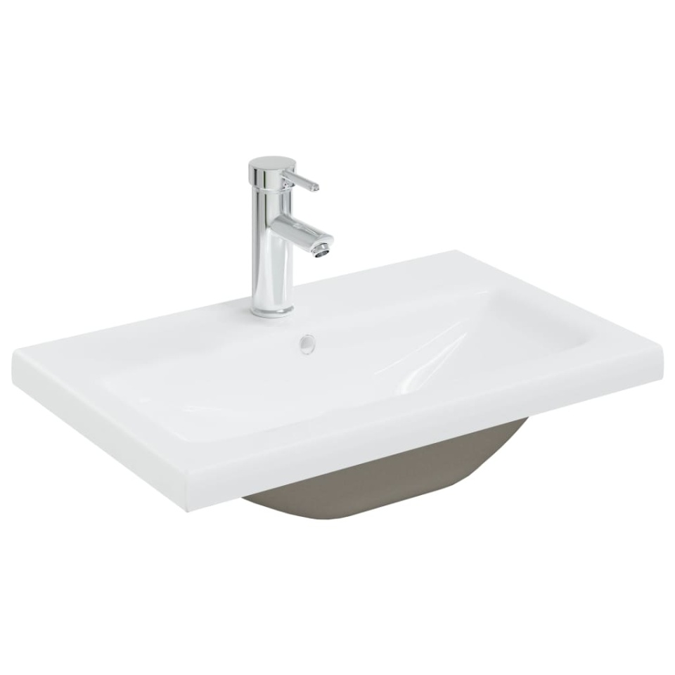 Chiuvetă încorporată cu robinet, alb, 61x39x18 cm, ceramică - 1 | YEO