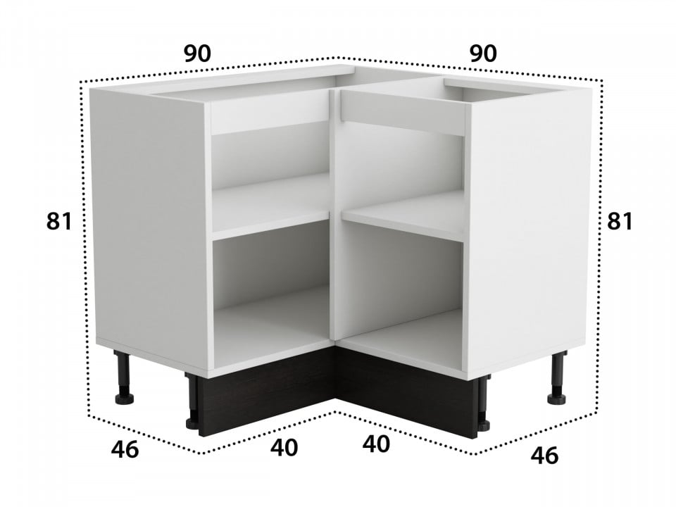 Coltar Alfa, Alb Wenge, PAL, 90x81x46 cm - 4 | YEO