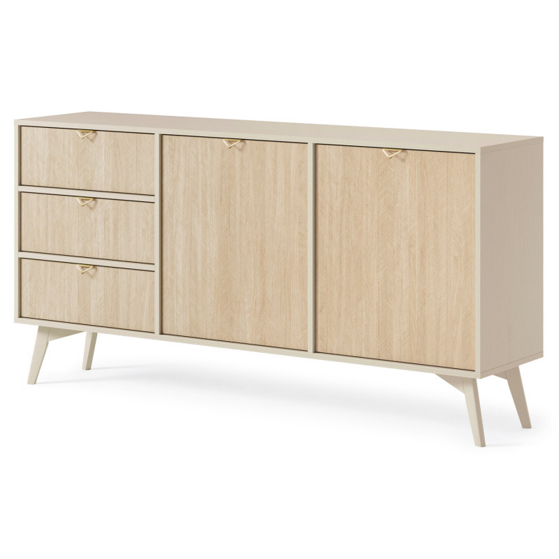 Comodă Palos PA04 sand beige - scandi heringbone 158 cm 2D3S