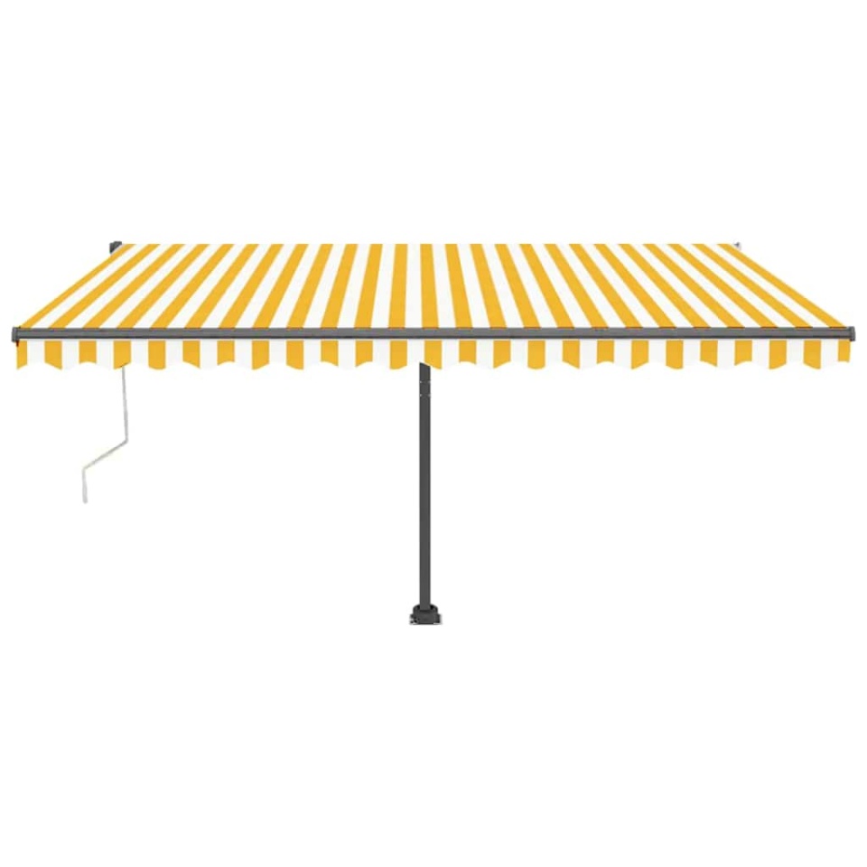 Copertină automată cu senzor vânt & LED, galben&alb, 400x300 cm - 2 | YEO