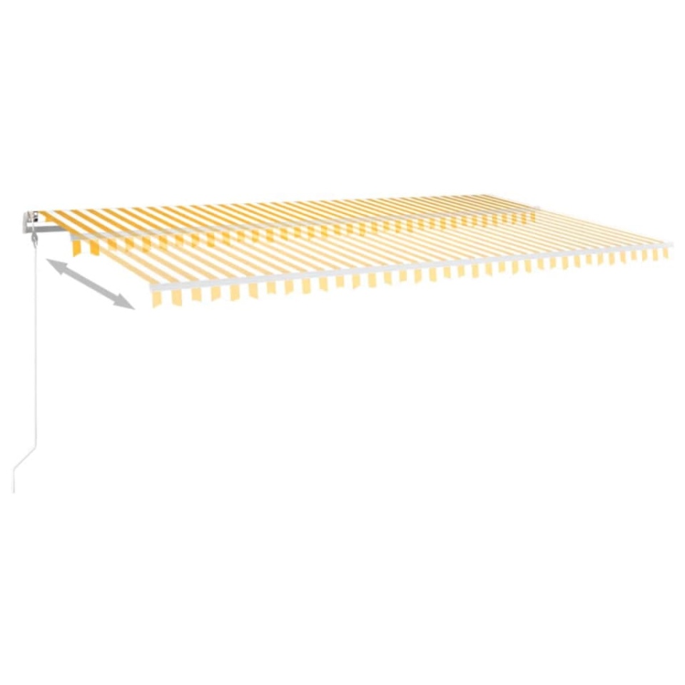 Copertină automată cu senzor vânt & LED, galben&alb, 600x350 cm - 2 | YEO