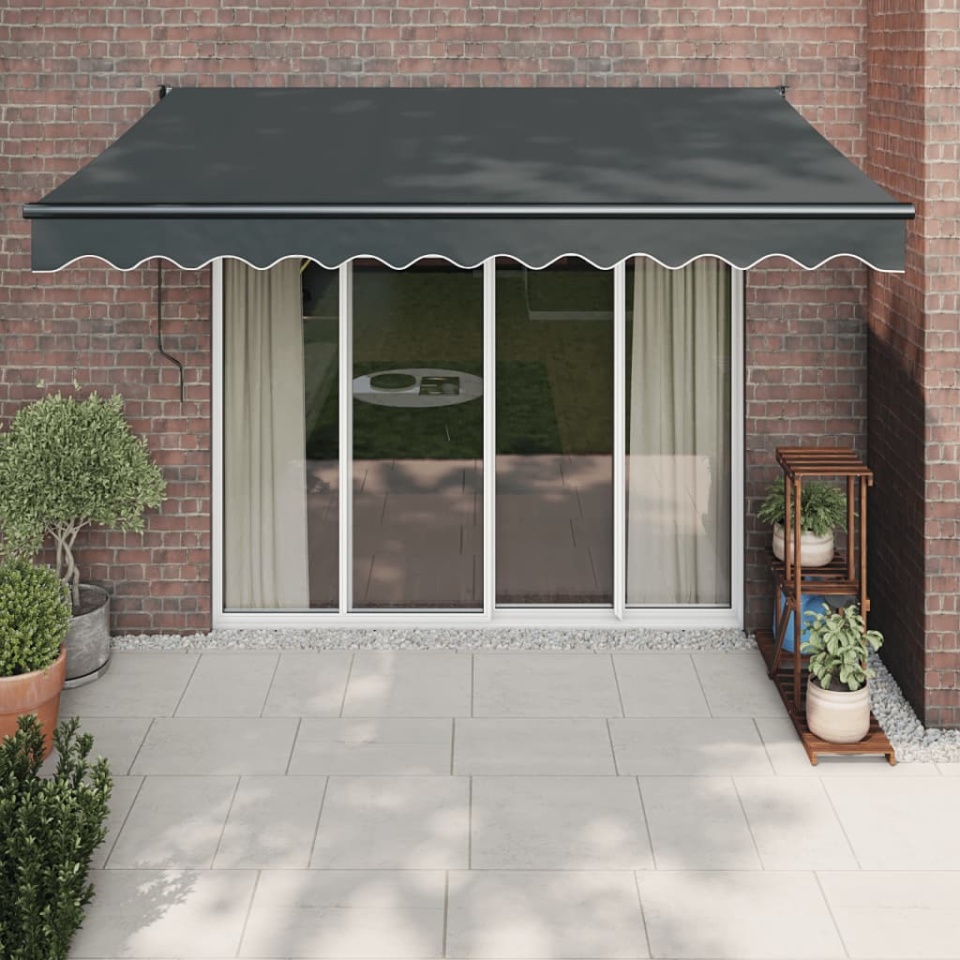 Copertină automată retractabilă, antracit, 3,5x2,5 m
