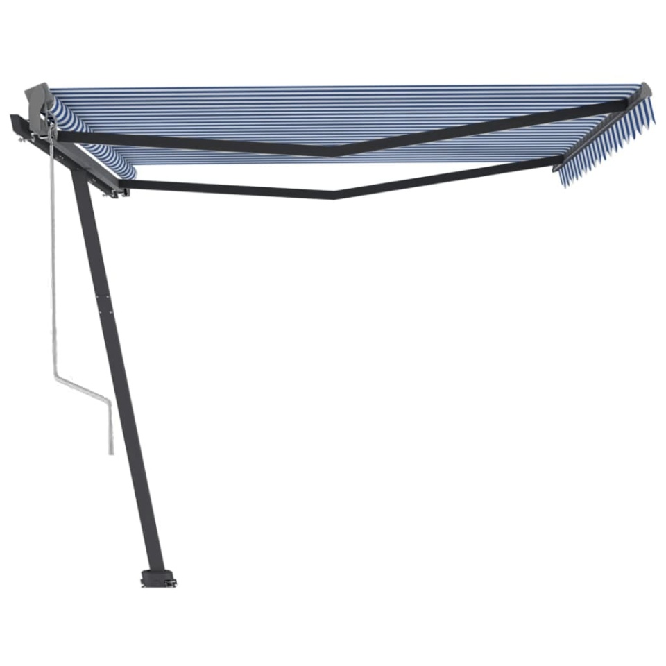Copertină autonomă retractabilă automat albastru&alb 400x300 cm - 1 | YEO