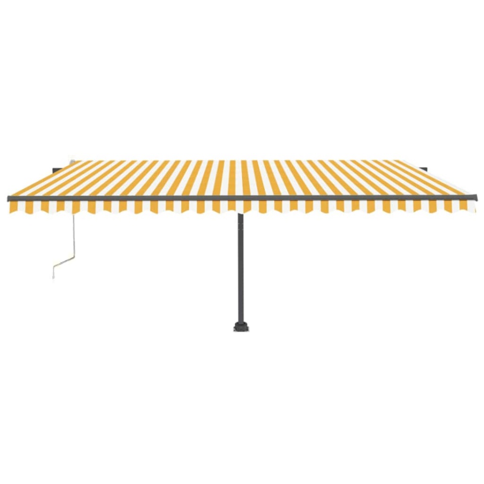 Copertină autonomă retractabilă automat galben&alb 500x300 cm - 3 | YEO
