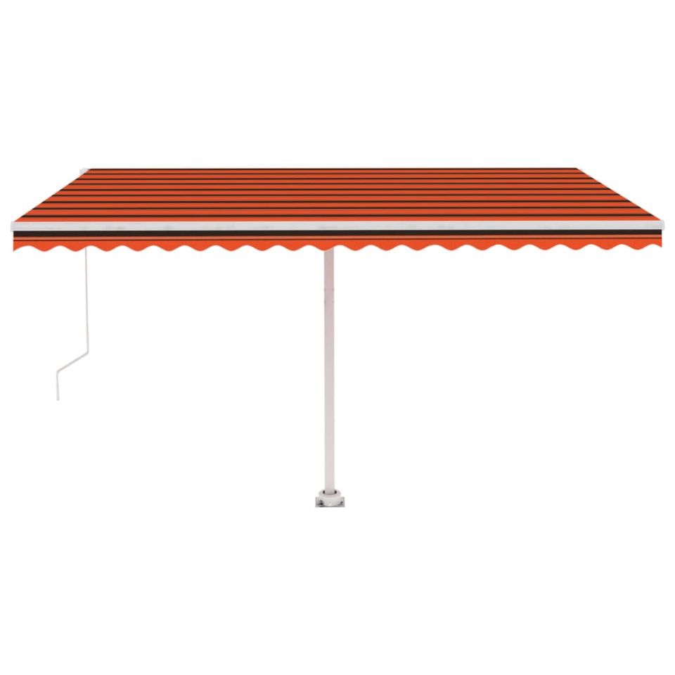Copertină autonomă retractabilă manual, oranj/maro, 450x300 cm - 2 | YEO