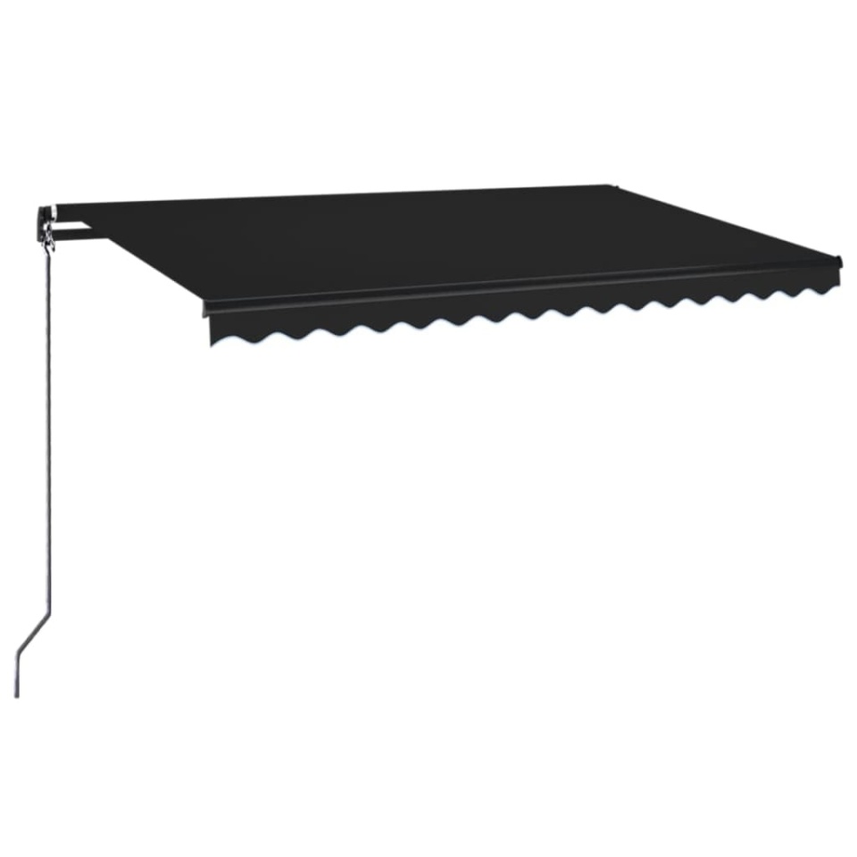 Copertină manuală retractabilă, cu LED, antracit, 450x350 cm - 1 | YEO