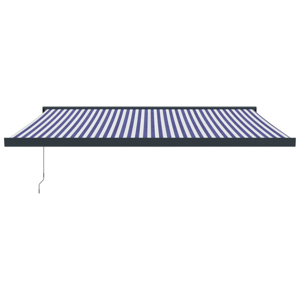 Copertină retractabilă albastru/alb, 4x3 m, textil/aluminiu - 2 | YEO
