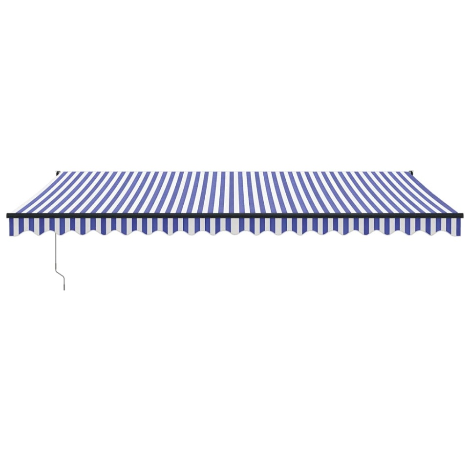 Copertină retractabilă albastru/alb, 5x3 m, textil/aluminiu - 2 | YEO
