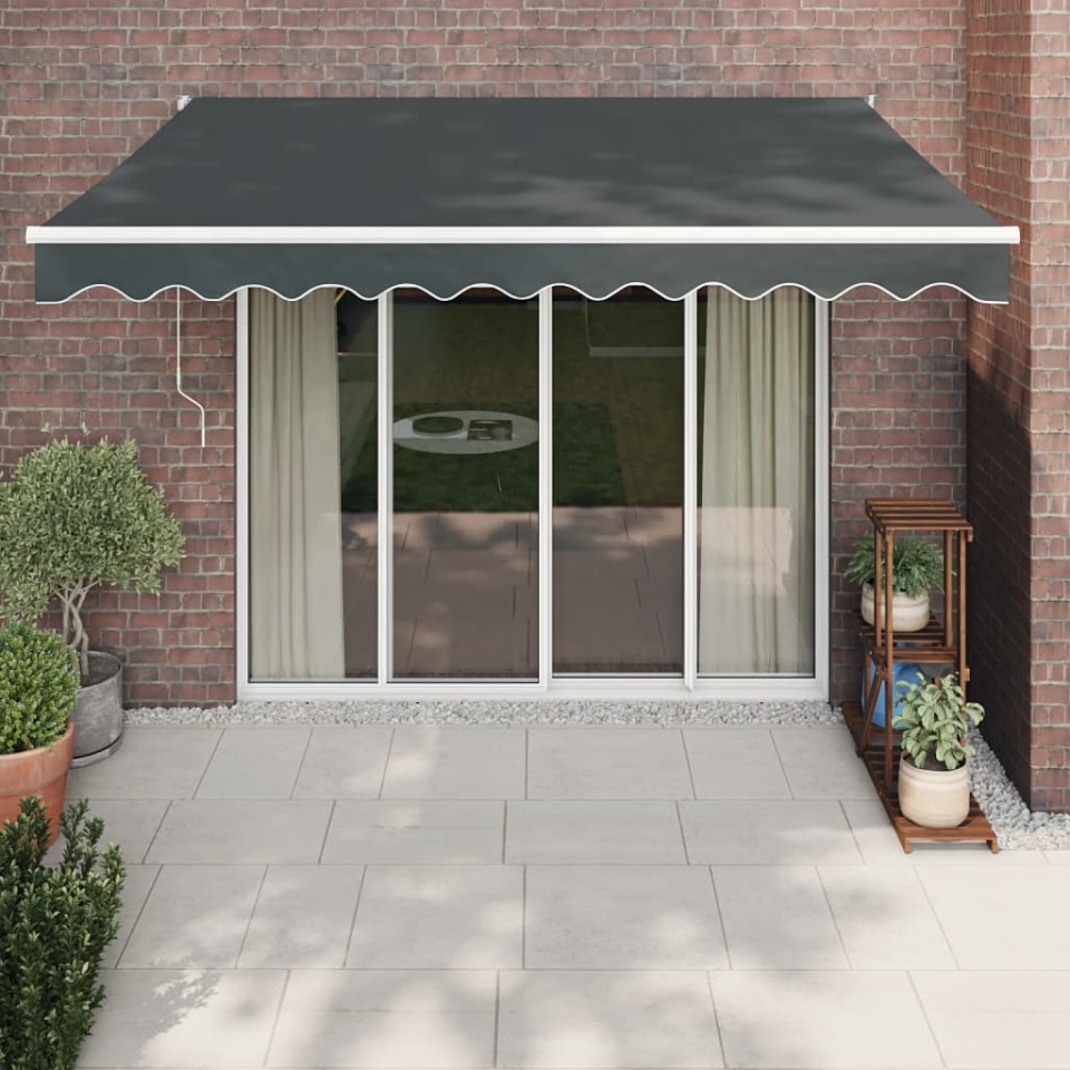 Copertină retractabilă, antracit, 3x2,5 m, textil și aluminiu