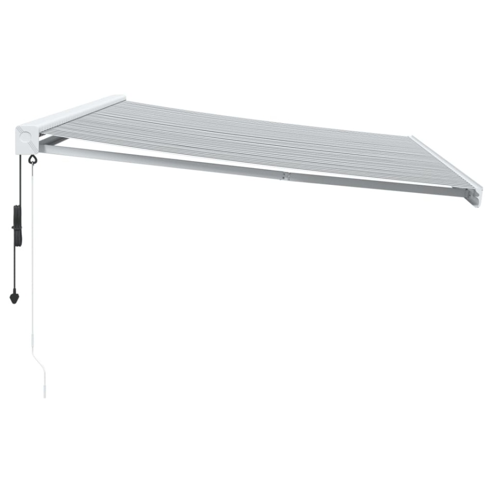 Copertină retractabilă antracit/alb, 5x3 m, textil/aluminiu - 3 | YEO
