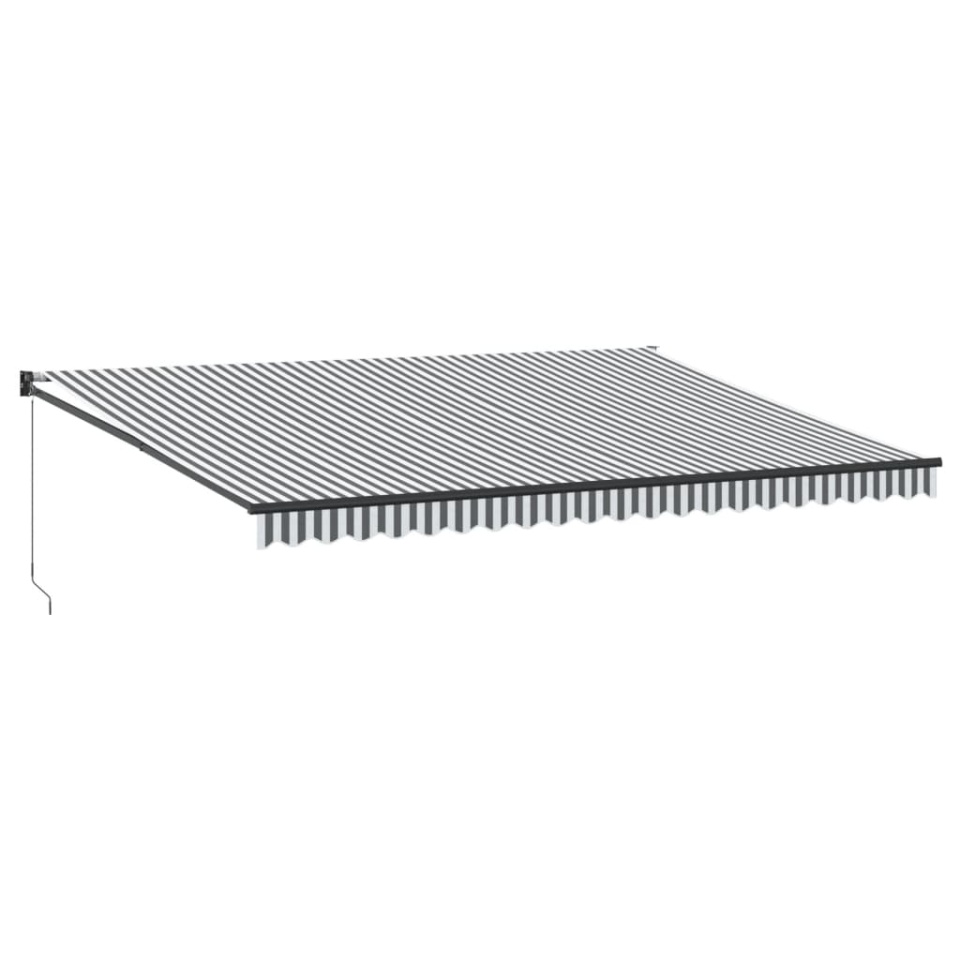 Copertină retractabilă antracit/alb, 5x3 m, textil/aluminiu - 1 | YEO
