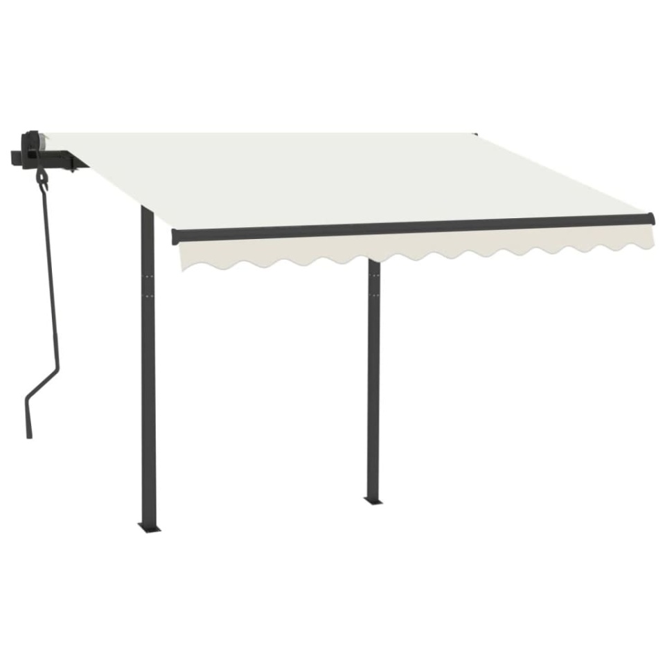 Copertină retractabilă automat cu stâlpi, crem, 3,5x2,5 m - 2 | YEO