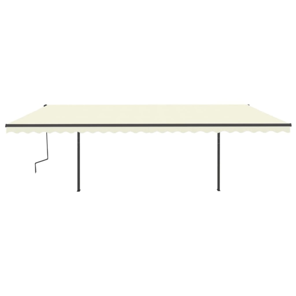 Copertină retractabilă automat, cu stâlpi, crem, 6x3,5 m - 2 | YEO