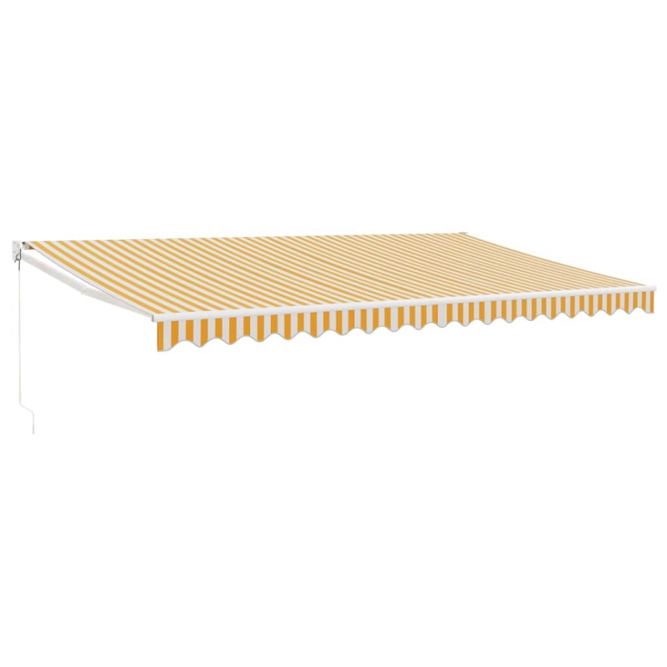 Copertină retractabilă, galben/alb, 5x3 m, textil/aluminiu - 1 | YEO