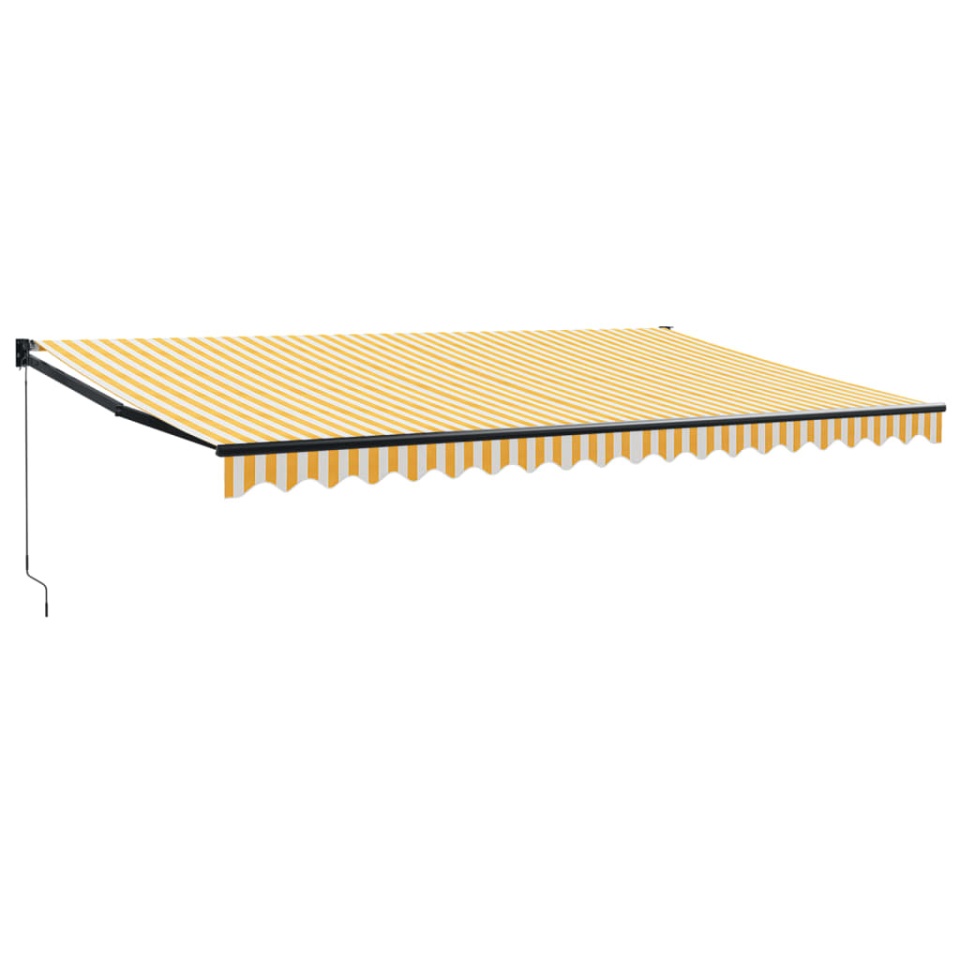 Copertină retractabilă, galben/alb, 5x3 m, textil/aluminiu - 1 | YEO