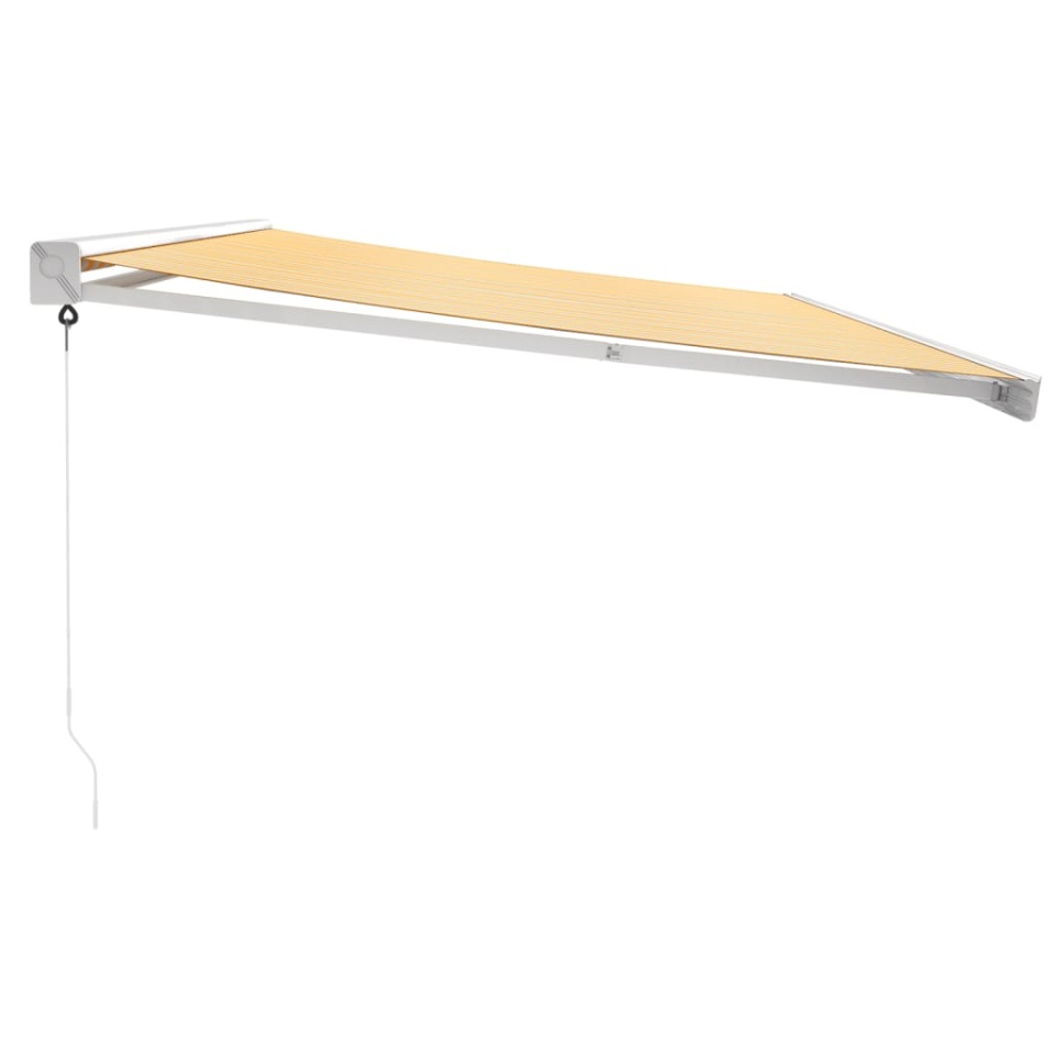 Copertină retractabilă, galben/alb, 5x3 m, textil/aluminiu - 3 | YEO