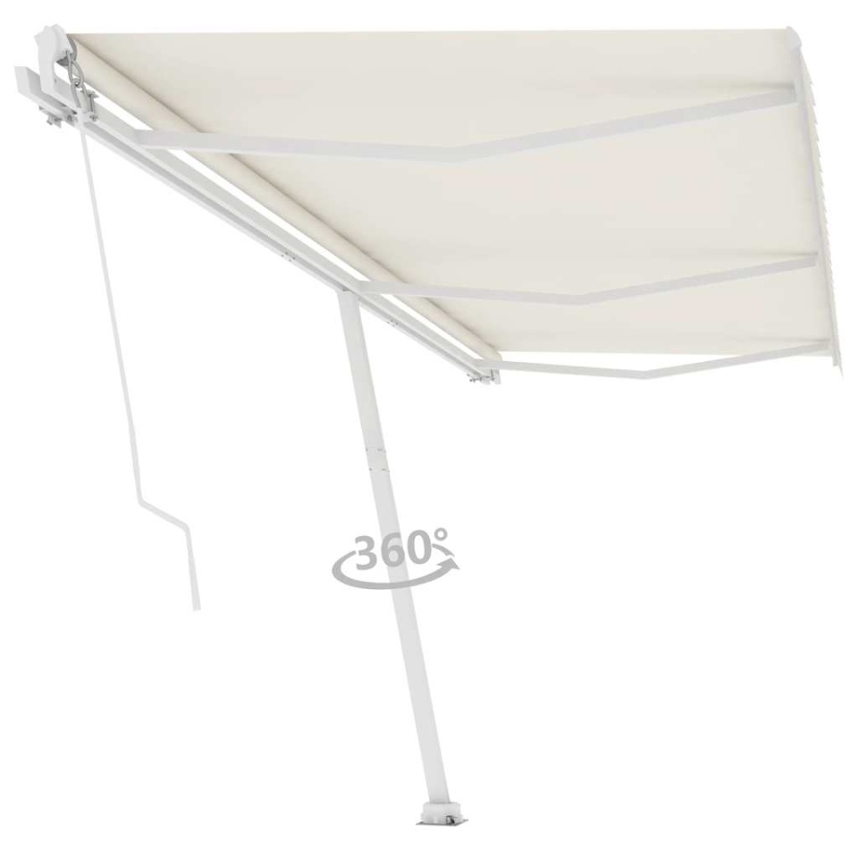 Copertină retractabilă manual, crem, 600x300 cm - 2 | YEO