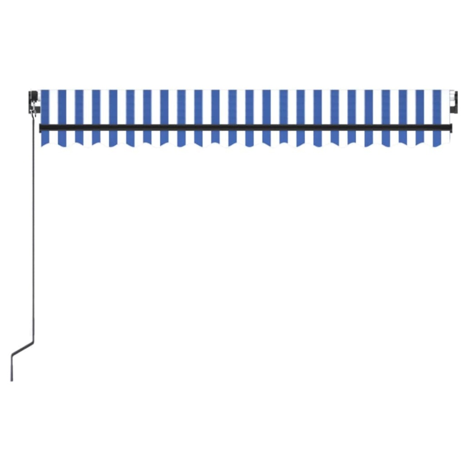 Copertină retractabilă manual cu LED, albastru/alb, 400x350 cm - 3 | YEO