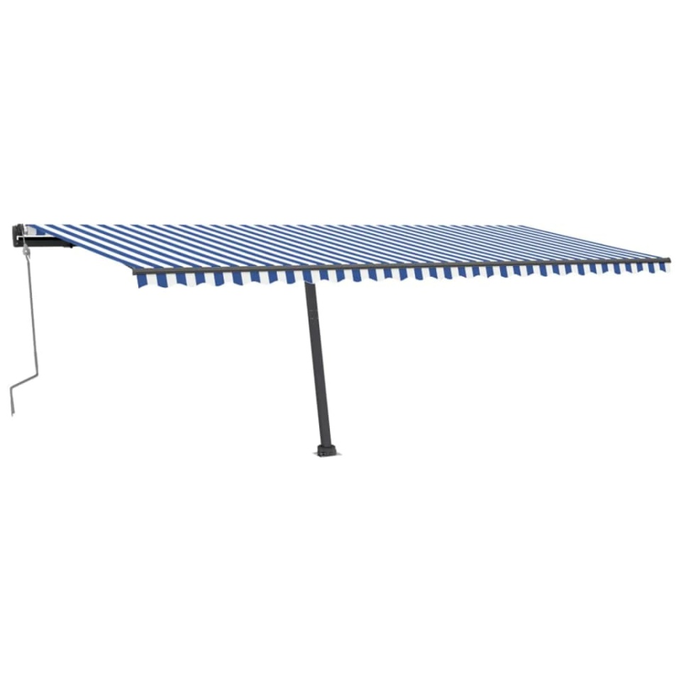 Copertină retractabilă manual cu LED albastru și alb 600x300 cm - 1 | YEO
