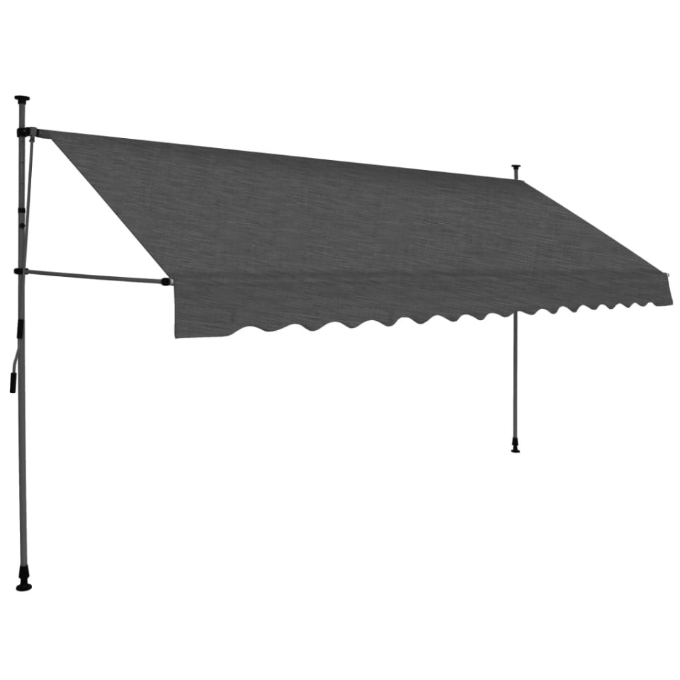 Copertină retractabilă manual cu LED, antracit, 350 cm - 1 | YEO