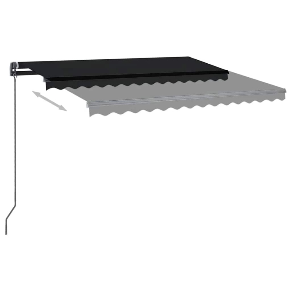 Copertină retractabilă manual cu LED, antracit, 3x2,5 m - 3 | YEO