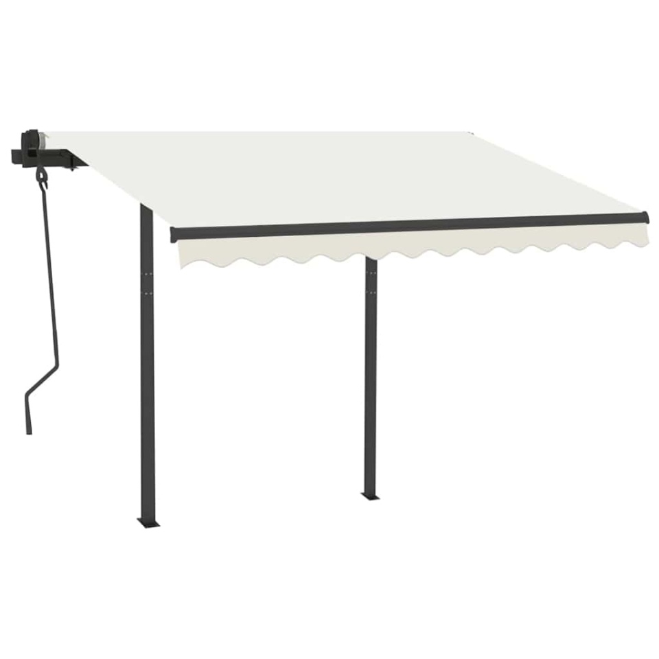 Copertină retractabilă manual cu LED, crem, 3x2,5 m - 2 | YEO