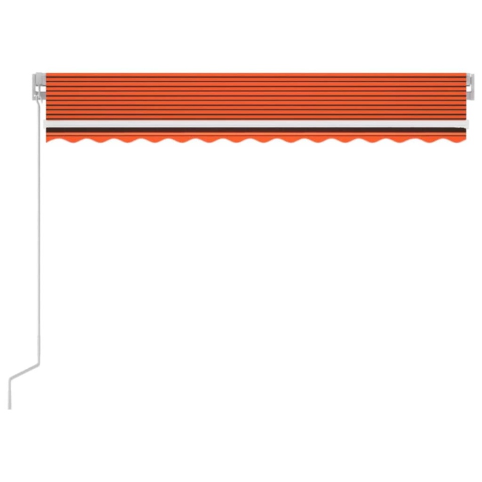 Copertină retractabilă manual LED, portocaliu/maro, 350x250 cm - 2 | YEO