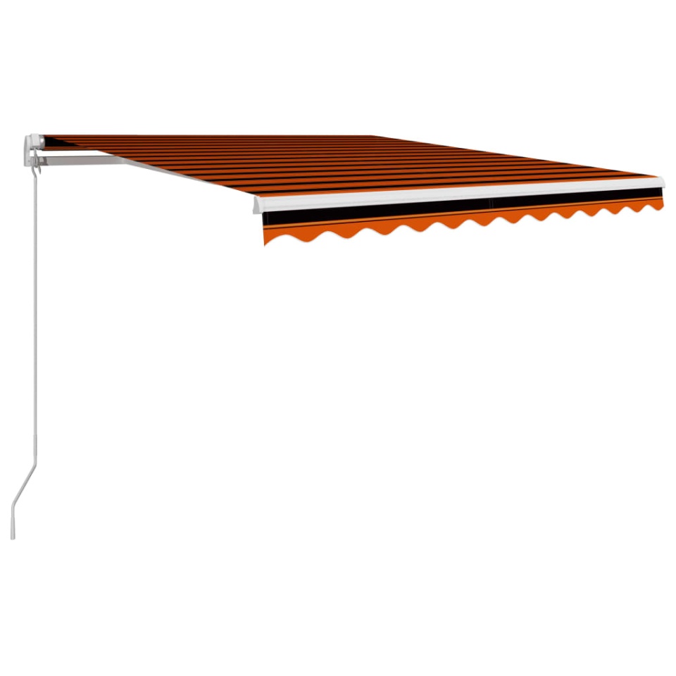Copertină retractabilă manual, portocaliu și maro, 300x250 cm - 1 | YEO