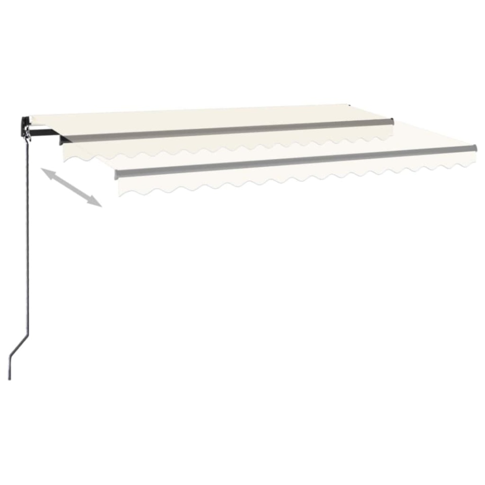 Copertină retractabilă manuală, cu LED, crem, 400x350 cm - 2 | YEO