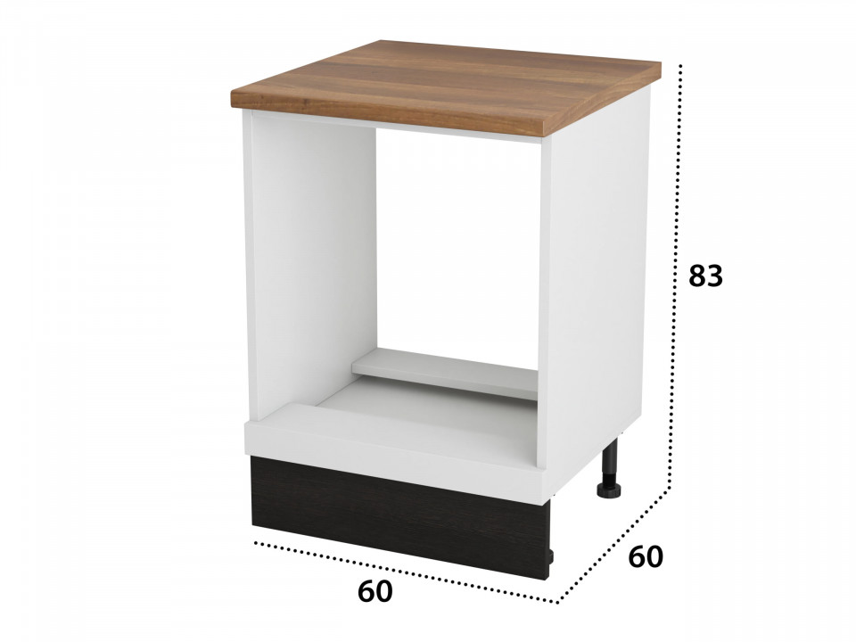 Corp cuptor, Alfa, Alb Wenge, blat termic nuc, PAL, 83x60x60 cm - 3 | YEO